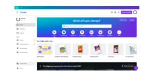 Homepage van canva